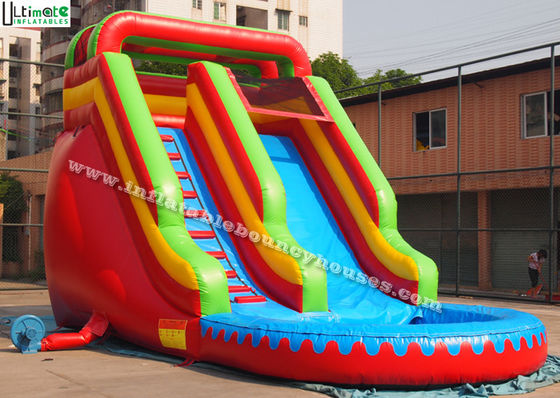 Tobogán acuático inflable de la casa de la despedida de la calidad comercial roja para residencial